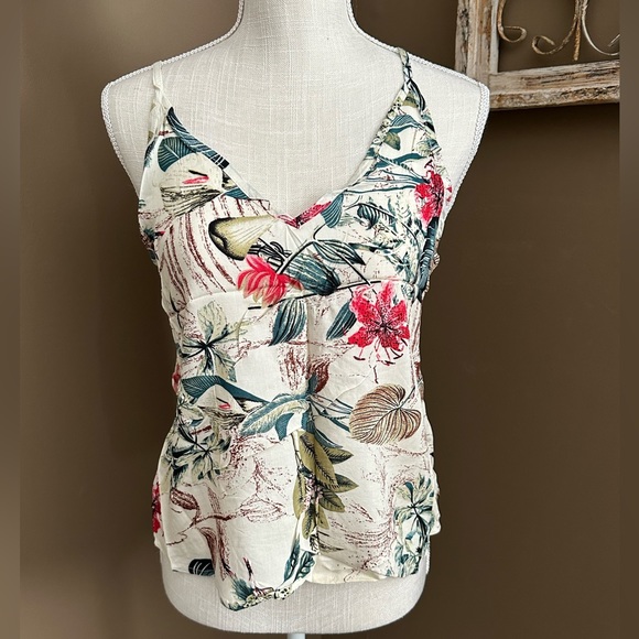 Women's Cami SHEIN Summer Floral Boho Botanical Tank Top Adjustable Straps - Picture 7 of 8